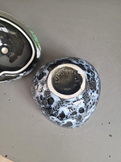 Bonbonnière Vallauris en céramique émaillée façon fat lava - Ref 395