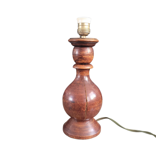 Pied de lampe en bois tourné - Ref 1028