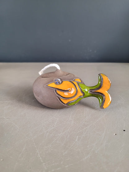 Lampe à huile en céramique émaillée- Ref 451