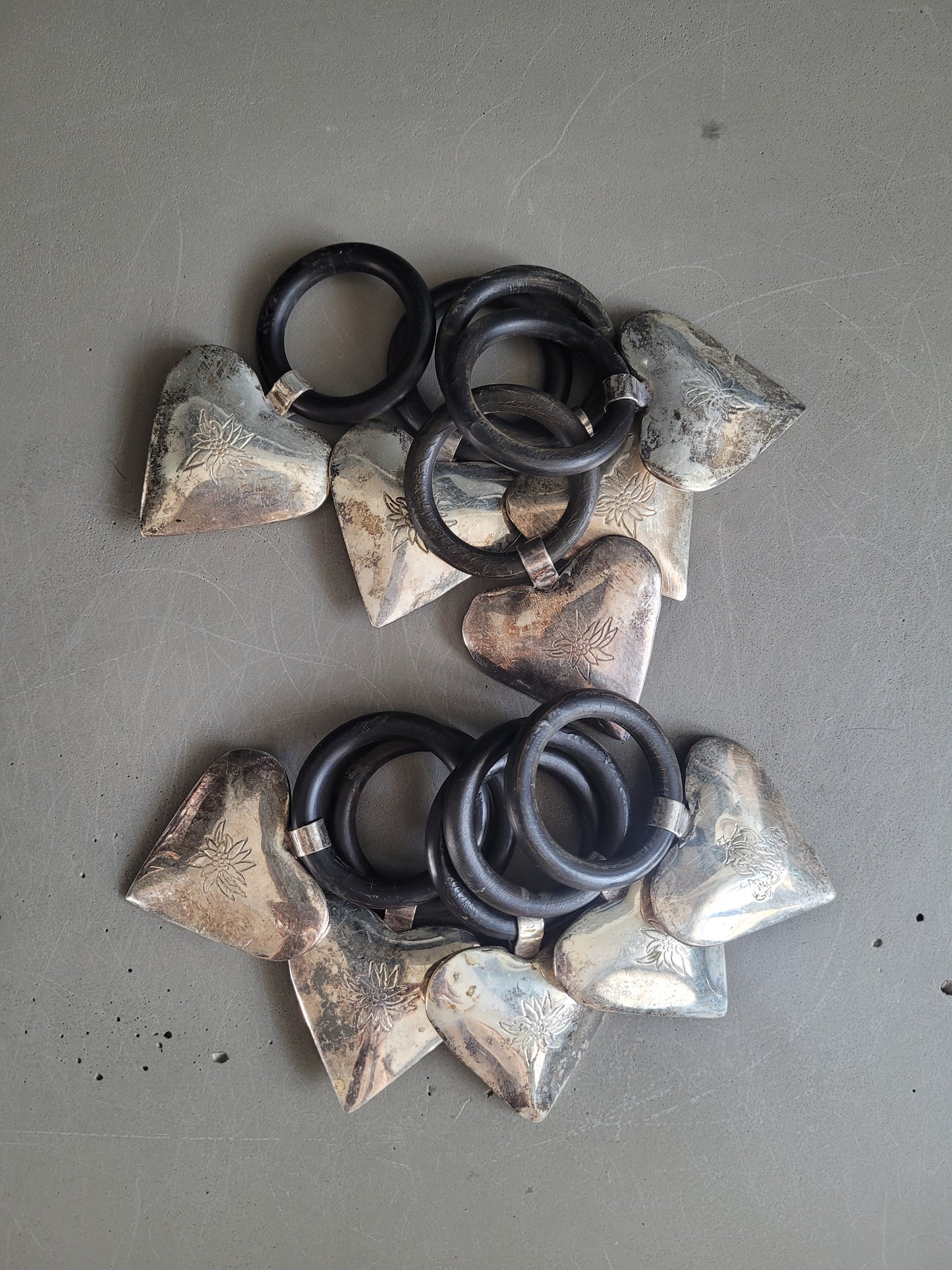 Décorations de rideaux coeur et edelweiss - Ref 415