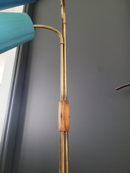 Lampadaire 3 feux années 30 abat-jour colorés- Ref 803