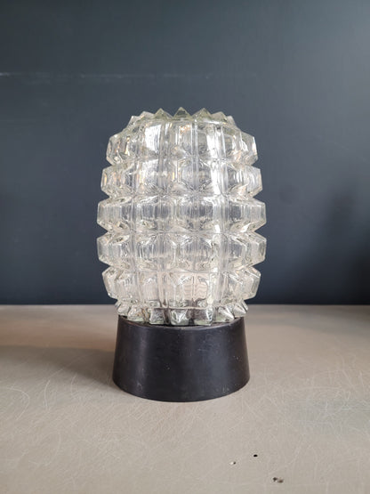 Applique vintage en verre moulé - Plafonnier - Ref 290