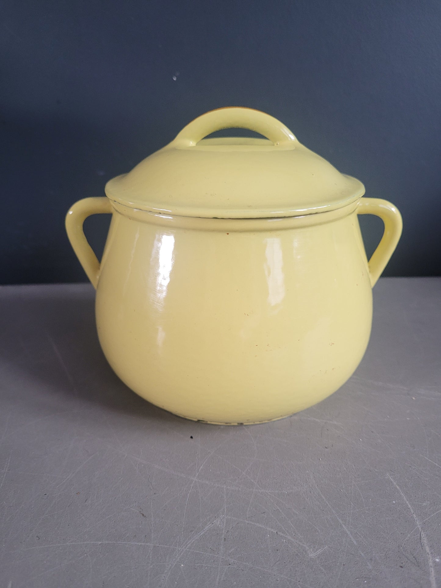 Marmite en fonte émaillée jaune DRU Holland - Ref 842