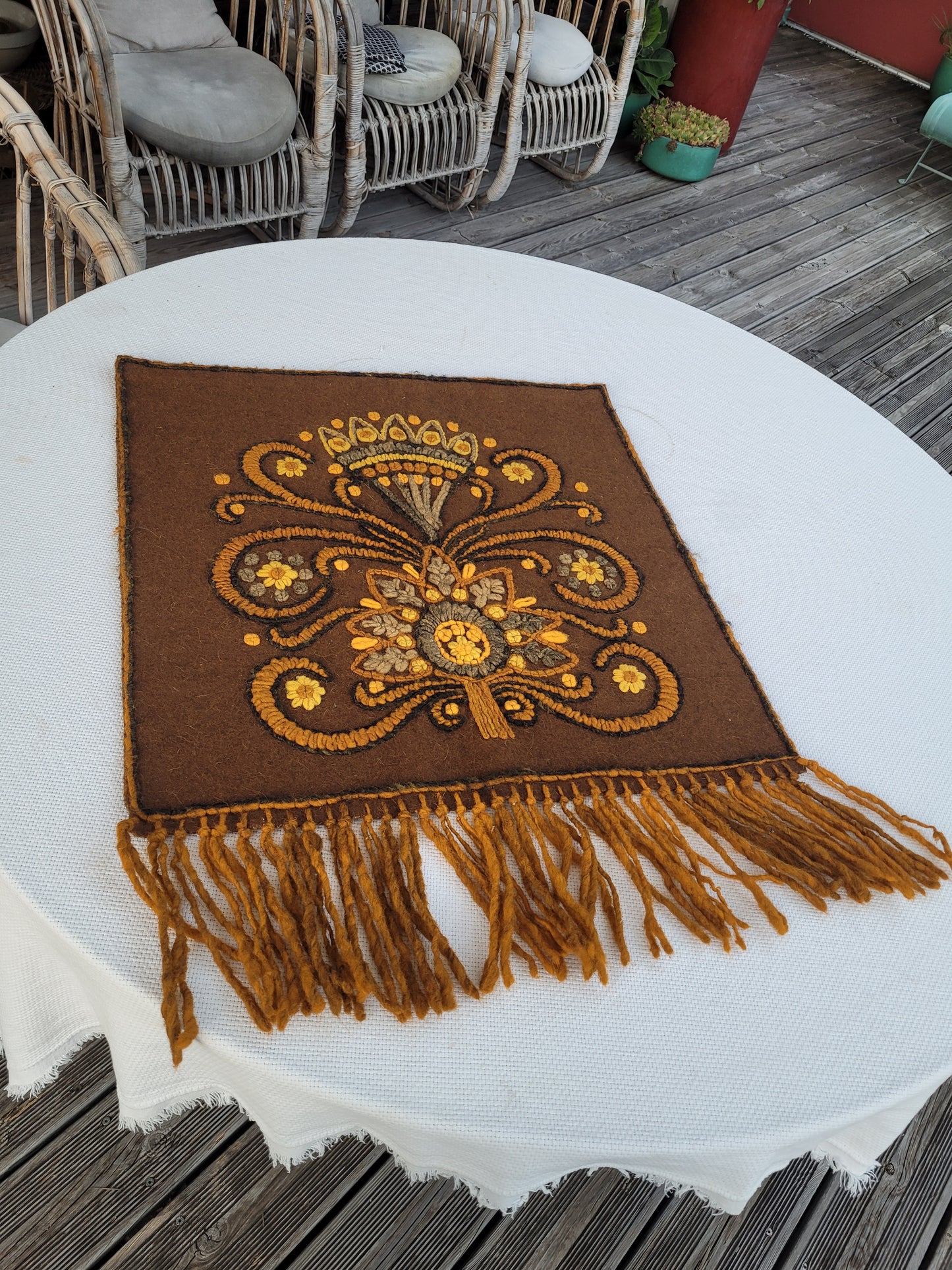 Tenture murale 70's en laine - Ref 591