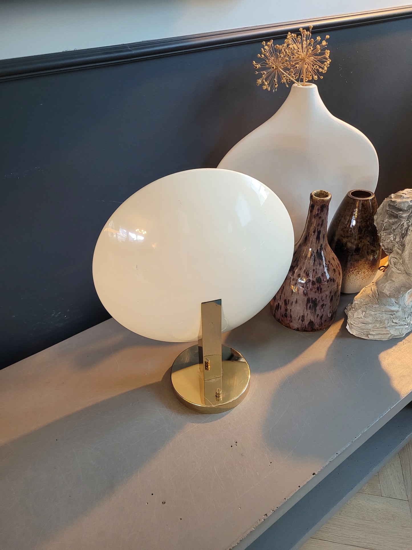 Applique soucoupe dorée et blanc crème - Ref 668