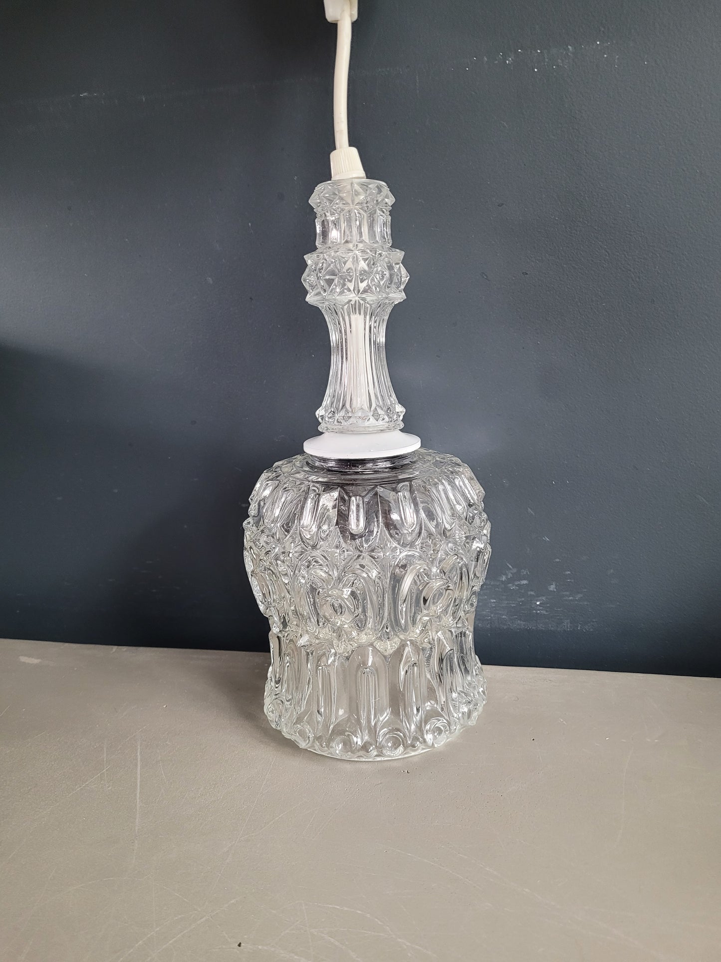 Suspension vintage en verre moulé - Ref 861