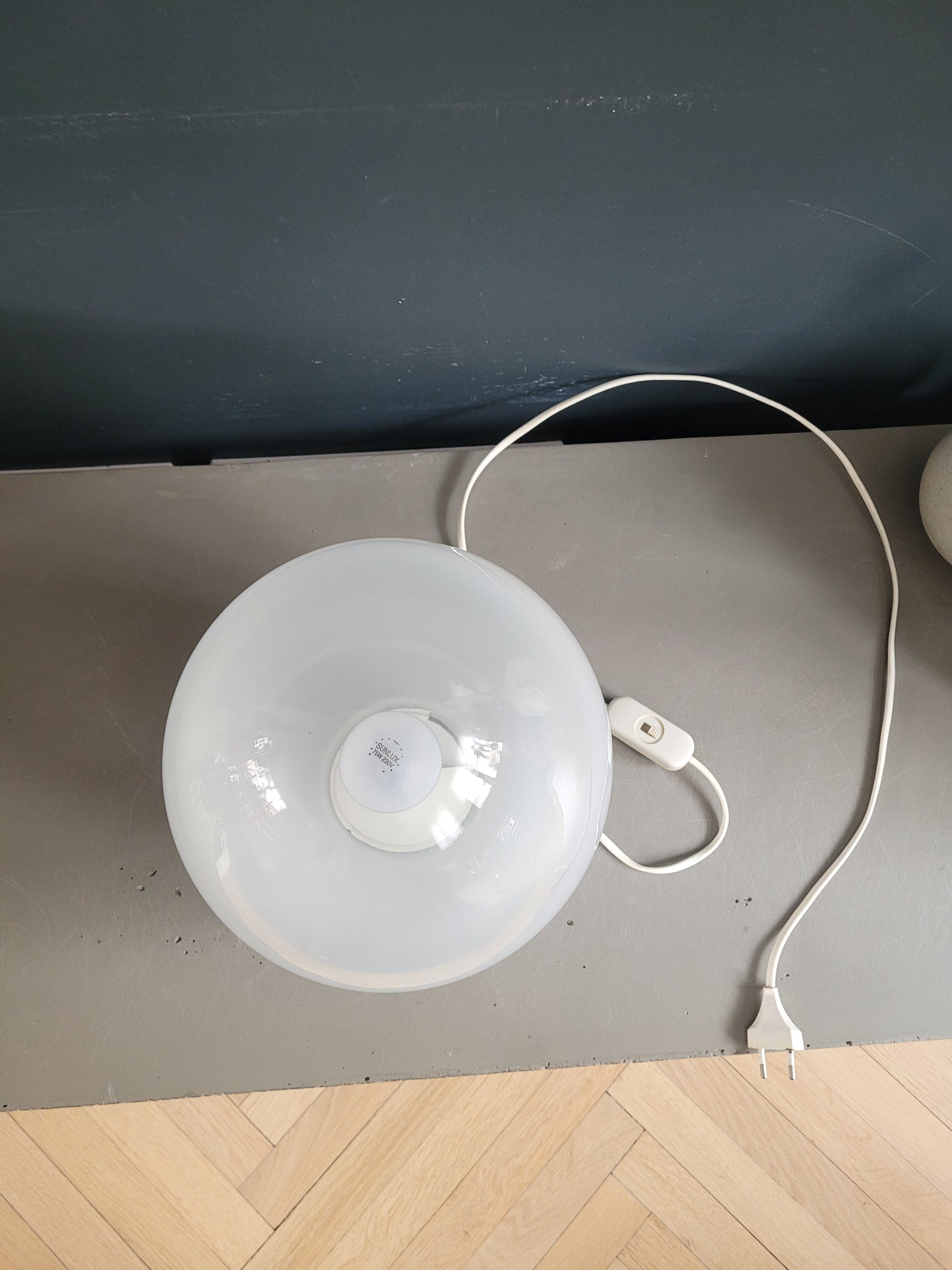Lampe œuf vintage en verre - Ref 800