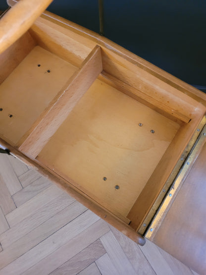 Travailleuse vintage bois pieds compas - Ref 746