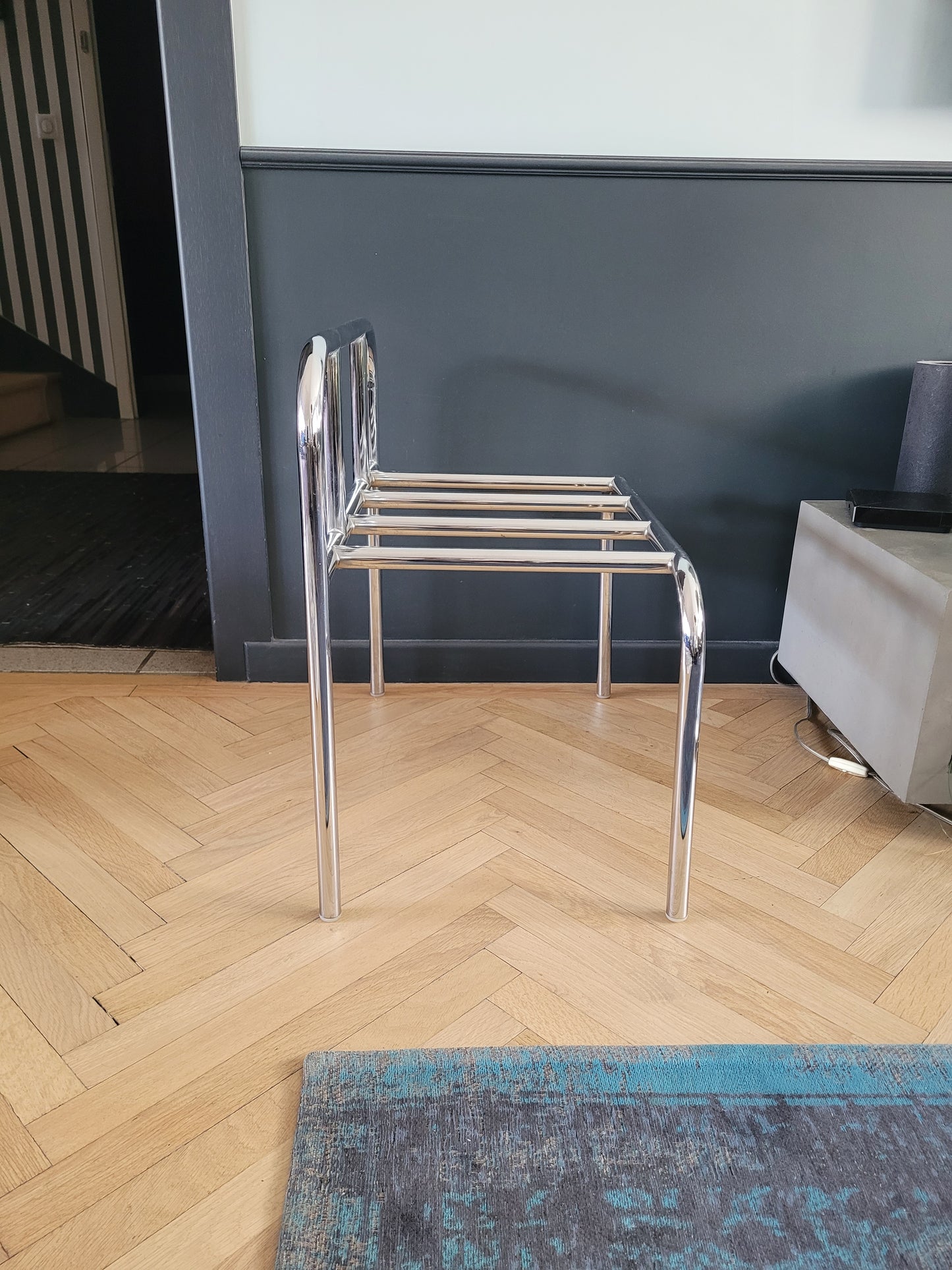 Porte-bagages d'hôtel chromé - petit modèle - Ref 1020