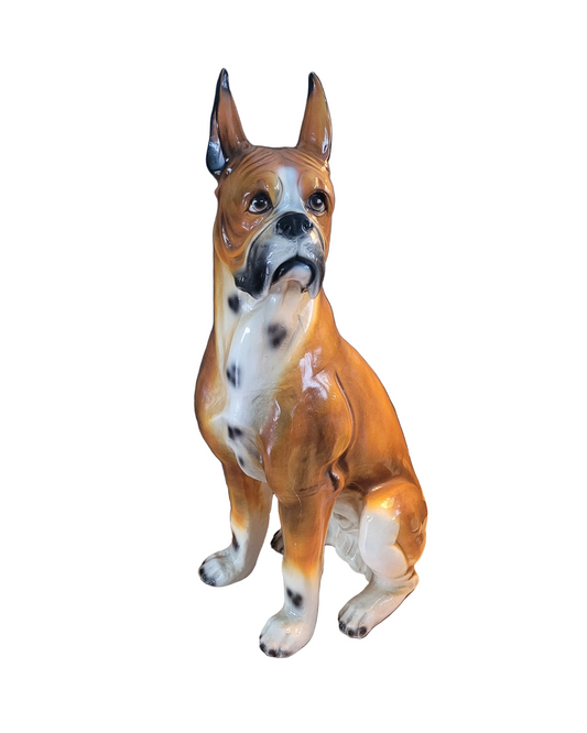 Chien Boxer décoratif en résine - 974