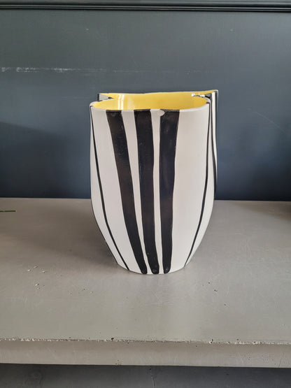 Grand vase à rayures Revernay, 1950 - Ref 437