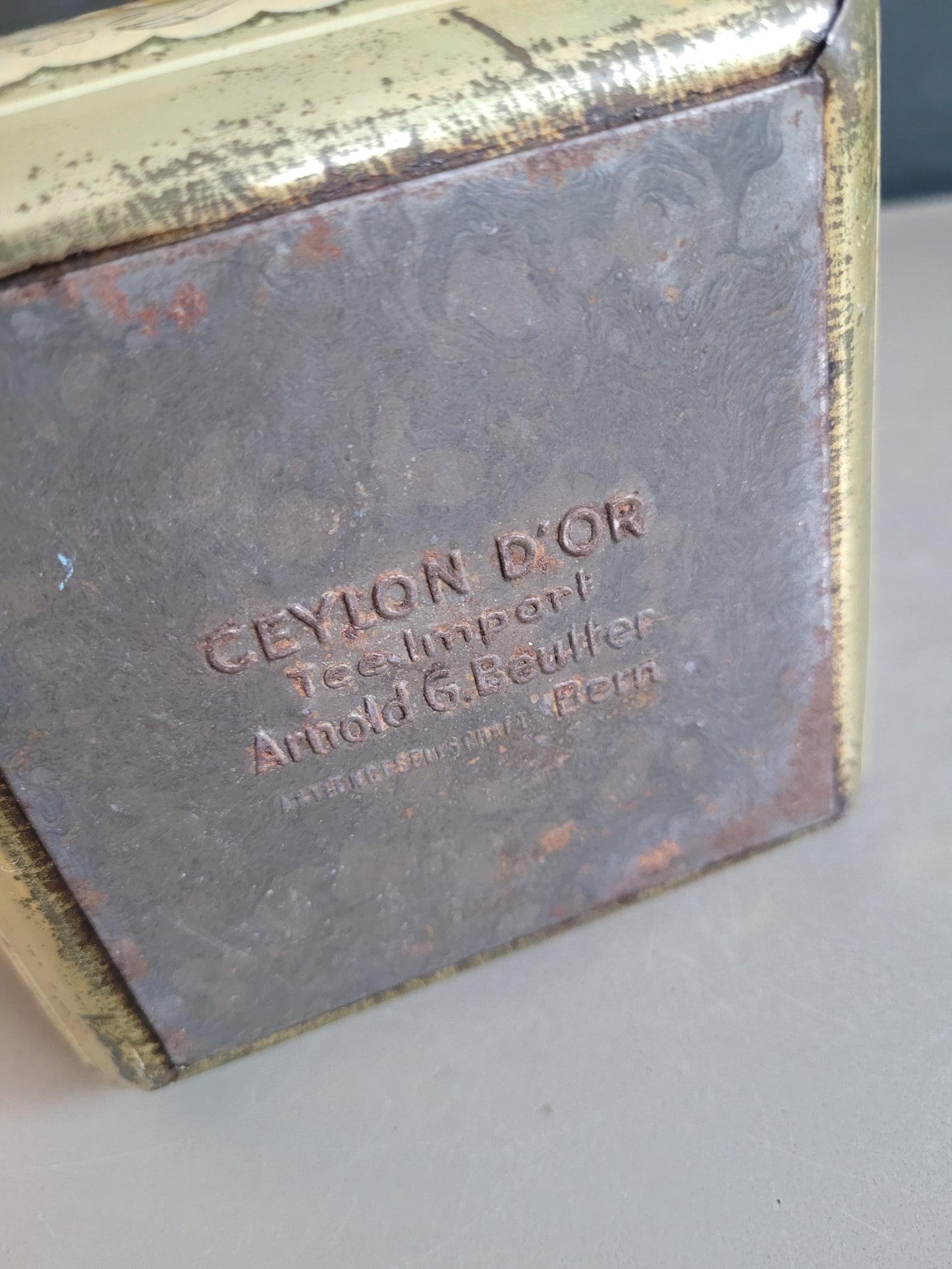 Boîte à thé en fer blanc - Ceylon d'or - Ref 822