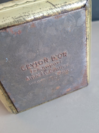 Boîte à thé en fer blanc - Ceylon d'or - Ref 822