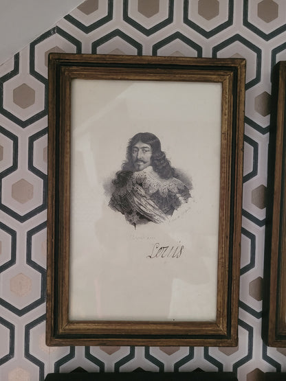 Lot de 4 portraits de Rois de France - Ref 463