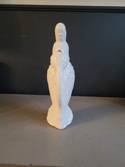 Carafe perroquet St Clément porcelaine blanche - Ref 416