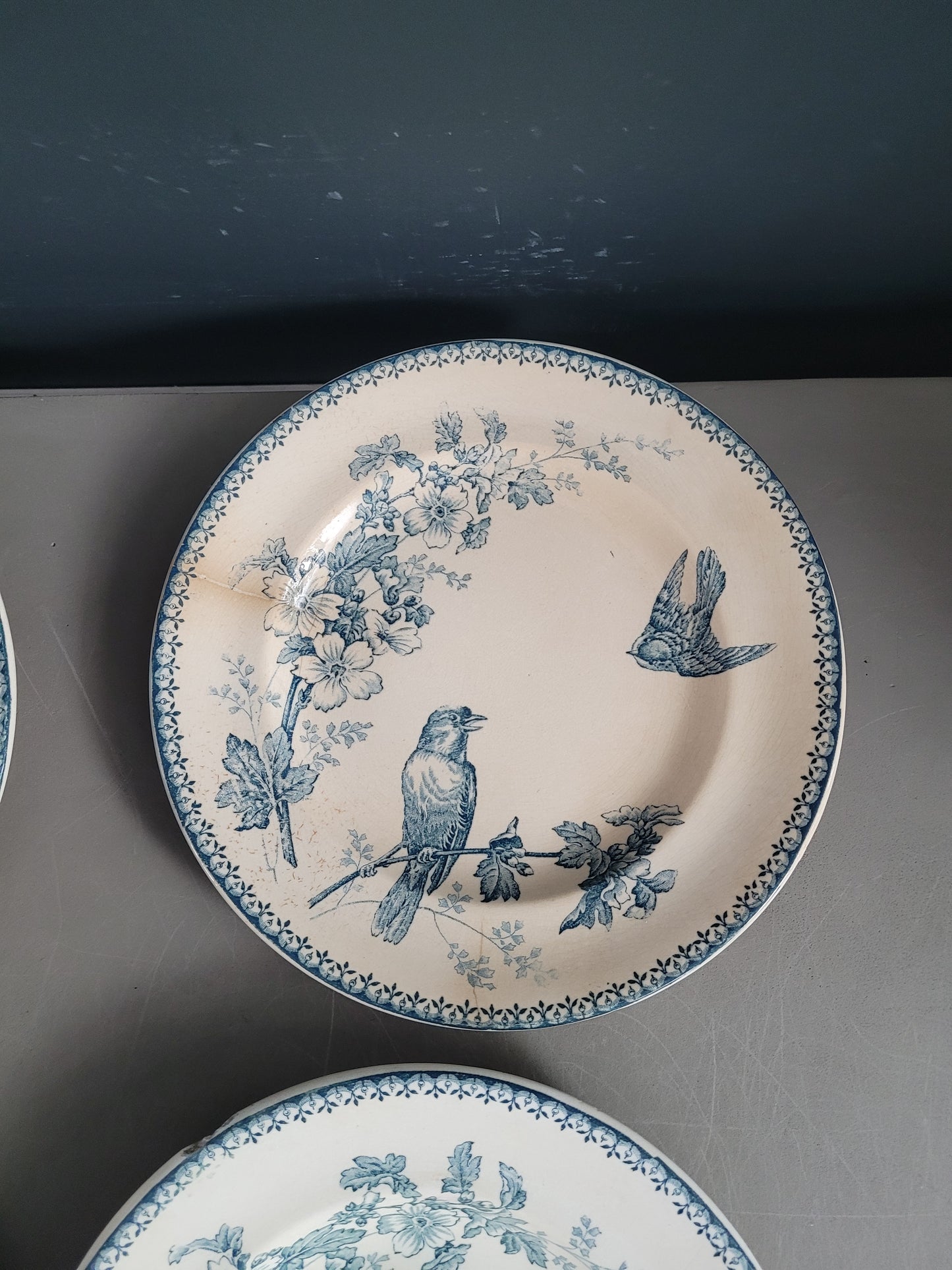 Longwy - 4 assiettes collection Mésange- Ref 545