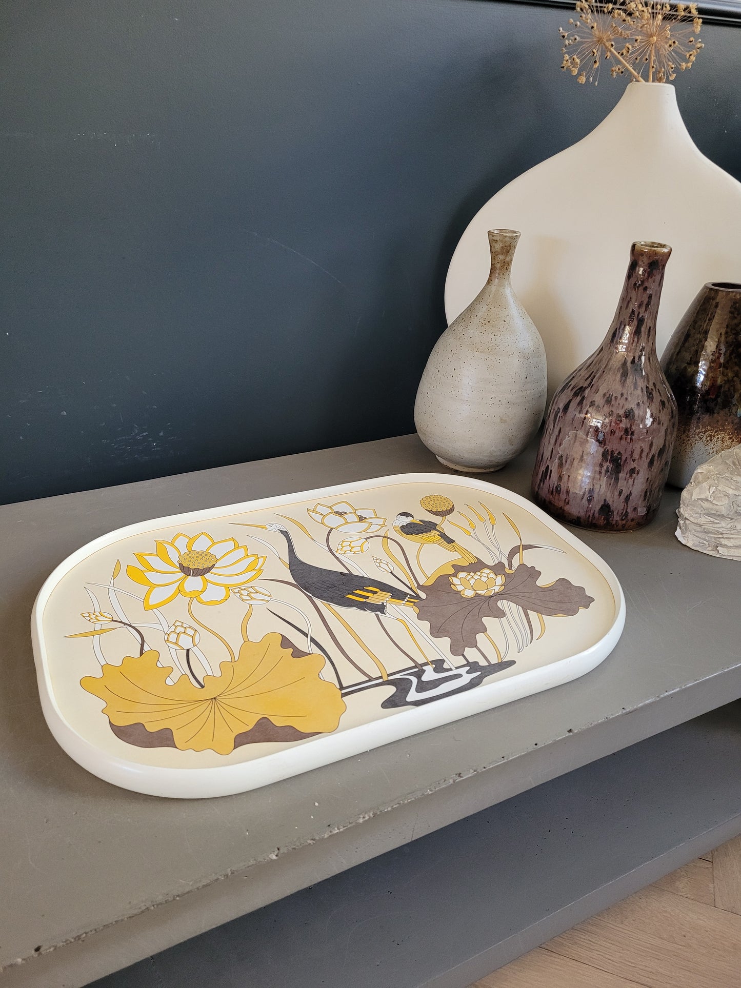 Plateau vintage en melaminé serigraphié - Ref 647