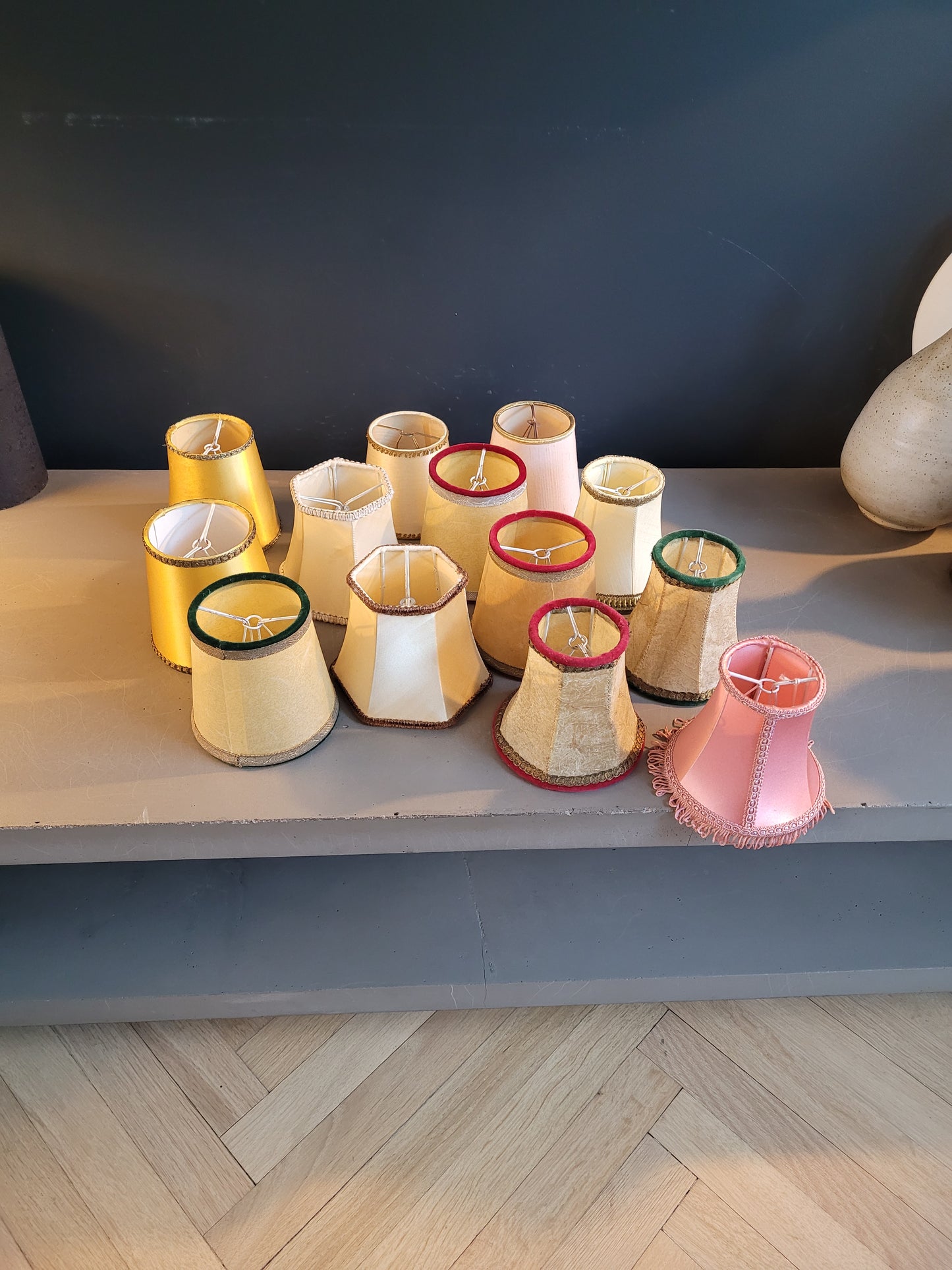 Lot de 13 abat-jour à pince anciens - Ref 670