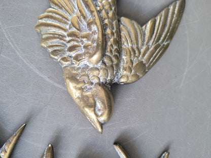 Envolée d'hirondelles anciennes en laiton massif - Ref 850