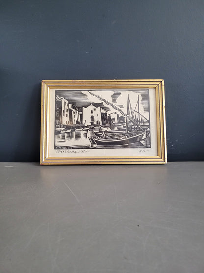 Estampe Barbara Bis, gravure, signée - Ref 1006