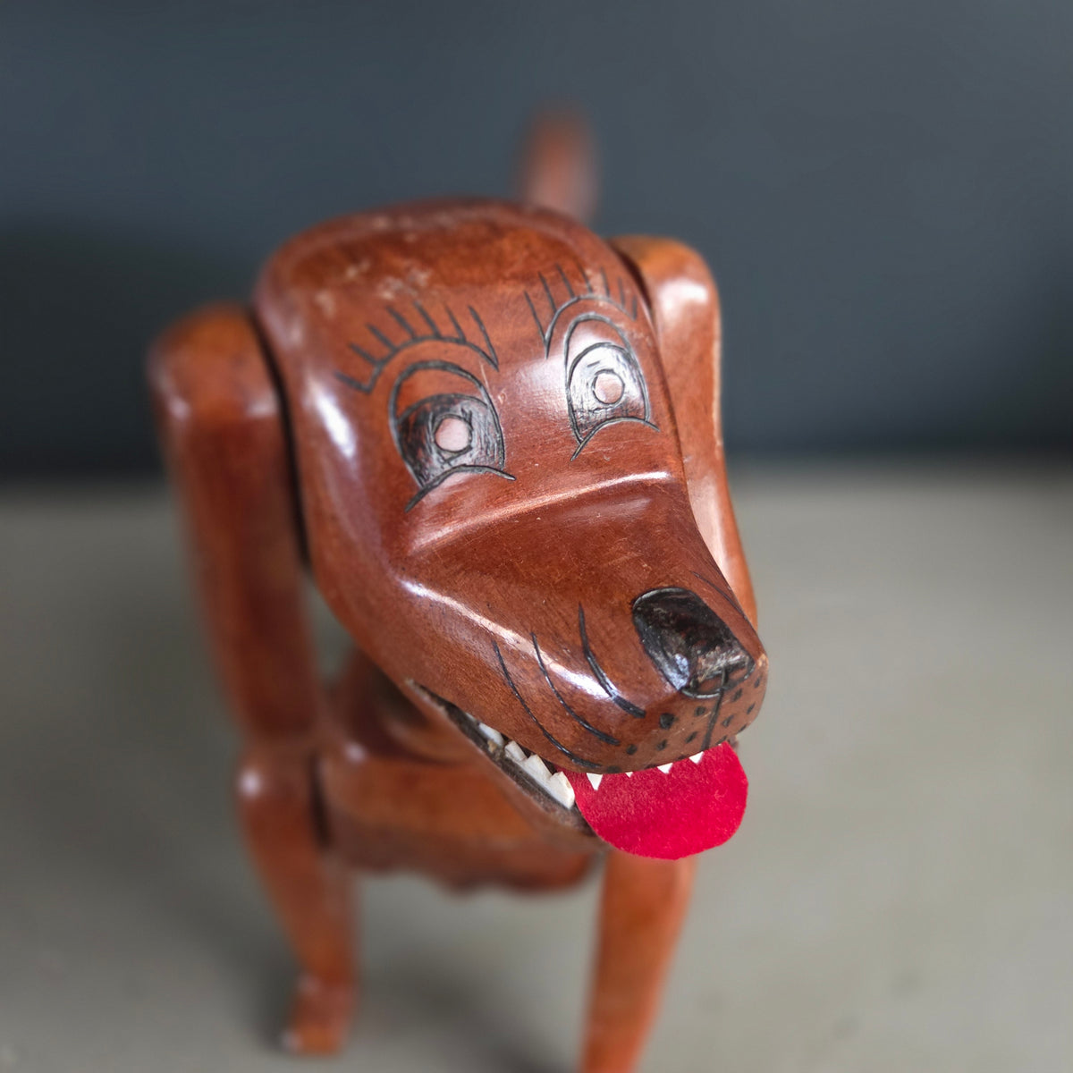 Boîte à bijoux chien en bois articulé - Ref 1419