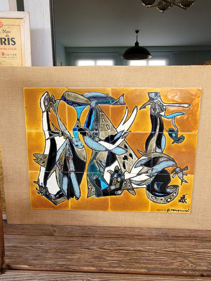 Faience murale signée F. Mondoloni - Ref 617