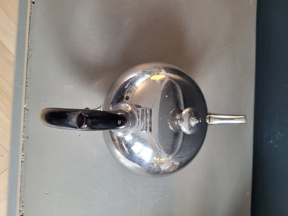 Théière ancienne en étain et poignée bois - Ref 686