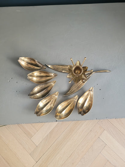 Cendrier-bougeoir fleur en laiton massif - Ref 334