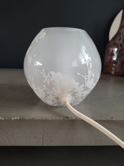 Lampe boule Ikea en verre dépoli à motifs - Ref 338
