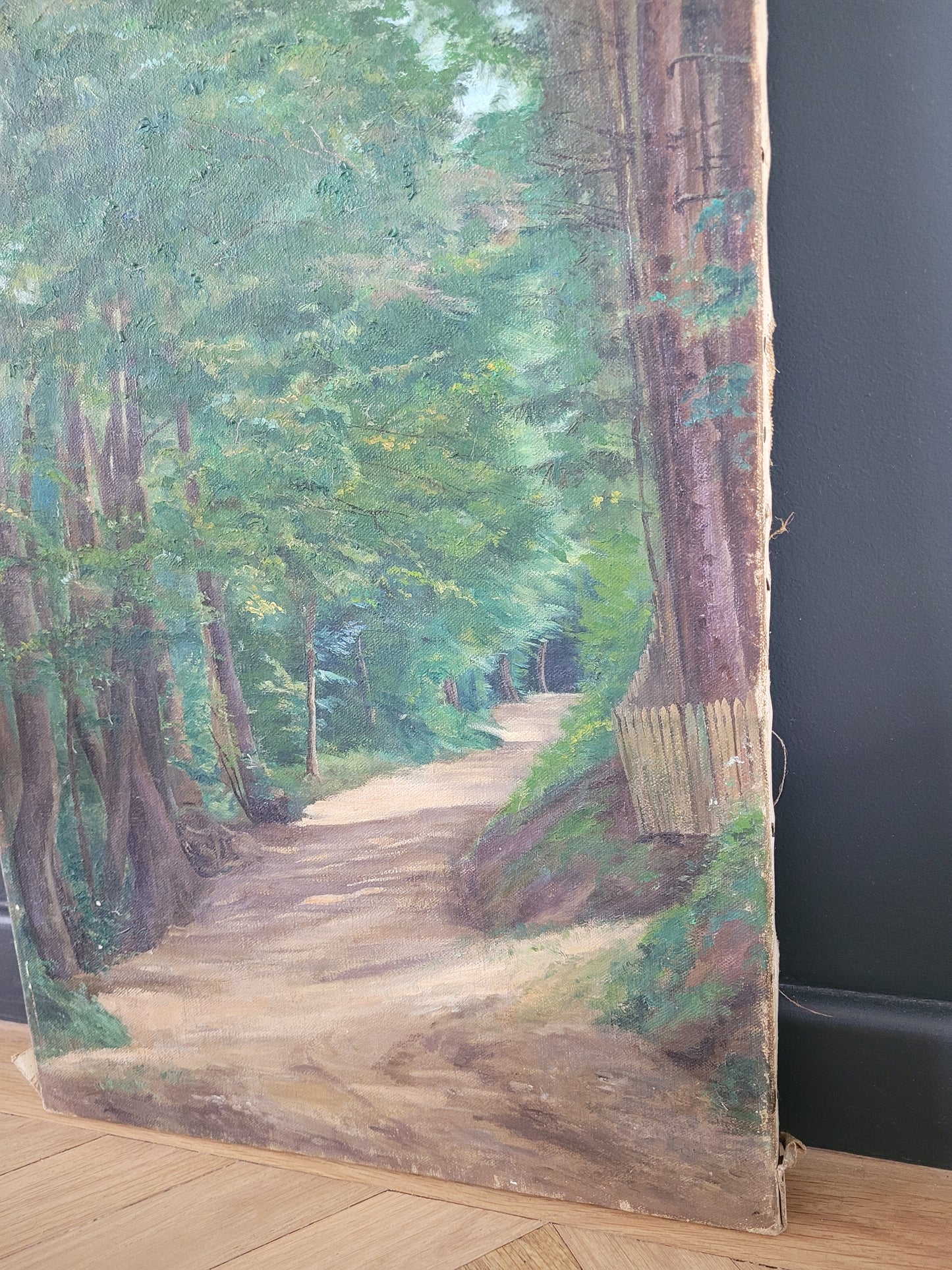 Tableau paysage ancien huile sur toile - Ref 357