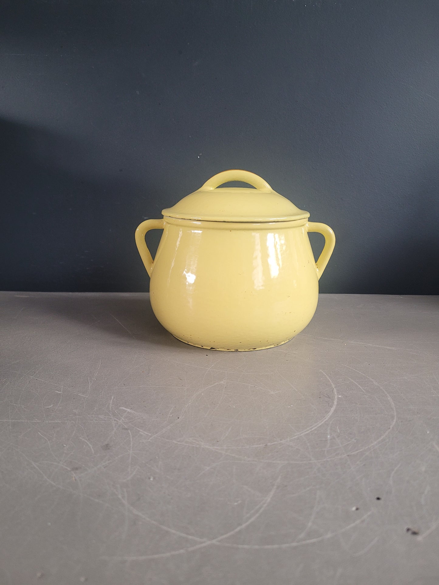 Marmite en fonte émaillée jaune DRU Holland - Ref 842