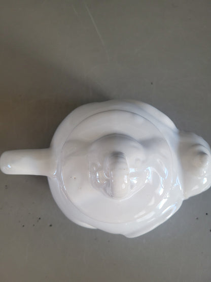 Théière éléphant en porcelaine blanche - Ref 661