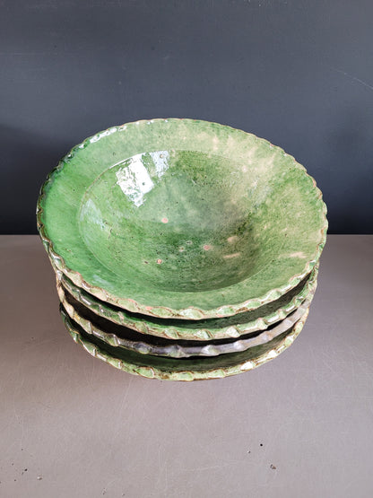 Saladier en terre cuite émaillée vert - Ref 791