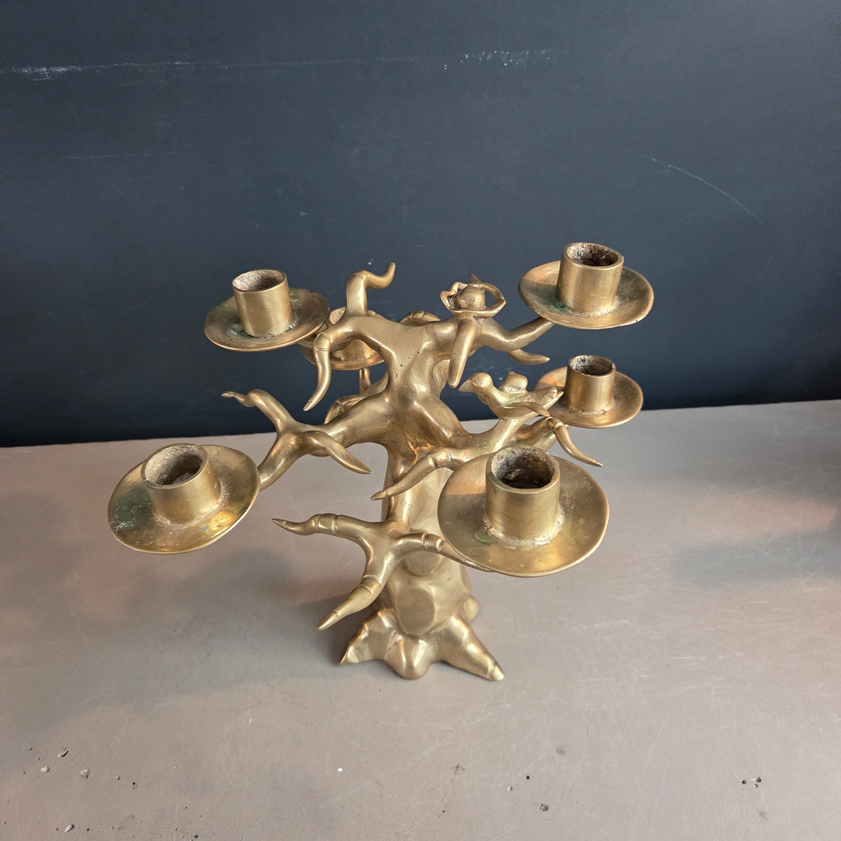 Chandelier baobab en laiton massif - Pièce unique - Ref 1411