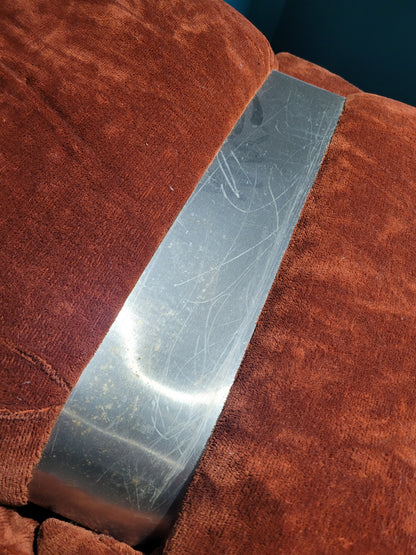 Fauteuil vintage en velours orange - Ref 760