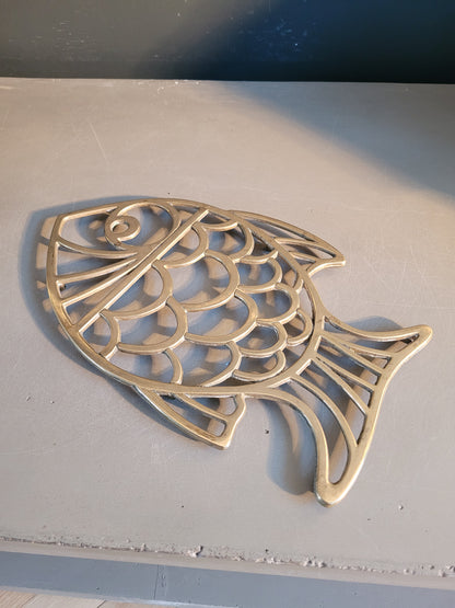 Dessous de plat poisson en laiton massif- Ref 734