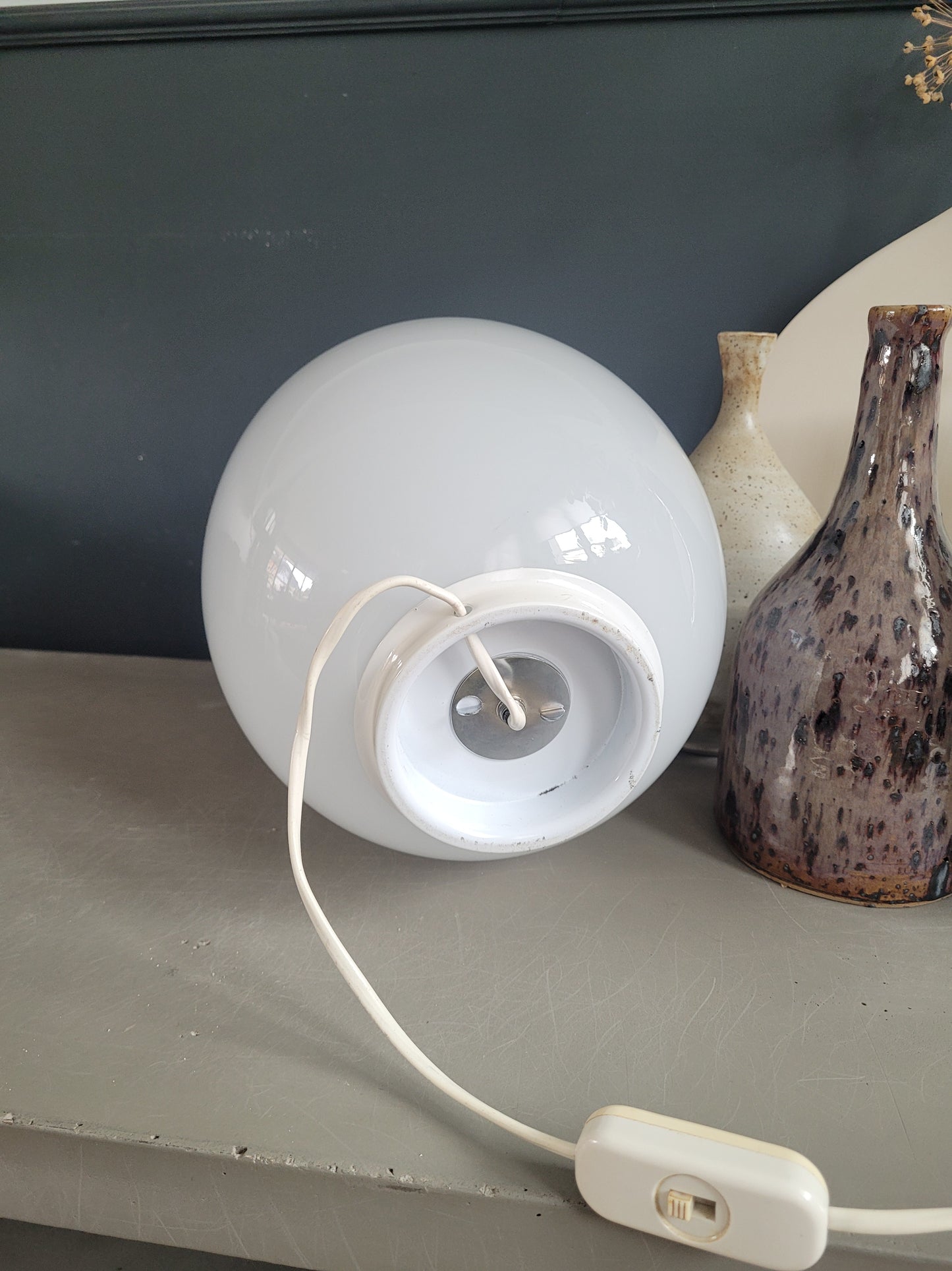 Lampe œuf vintage en verre - Ref 800