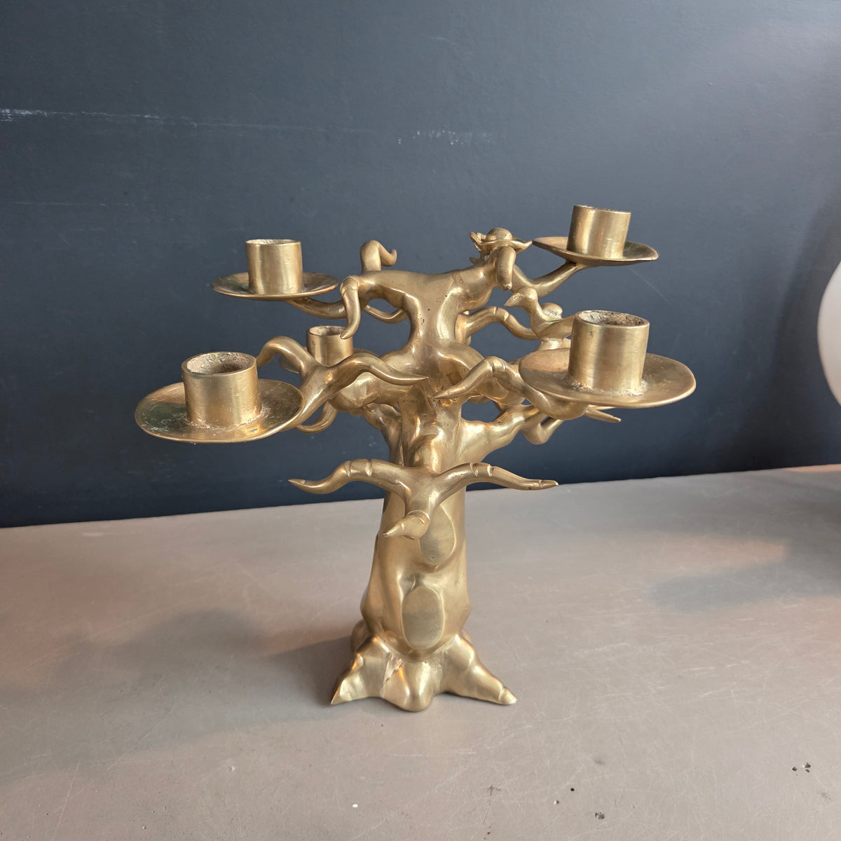 Chandelier baobab en laiton massif - Pièce unique - Ref 1411