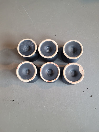 Lot de 6 coquetiers noir et couleur en céramique - Ref 615