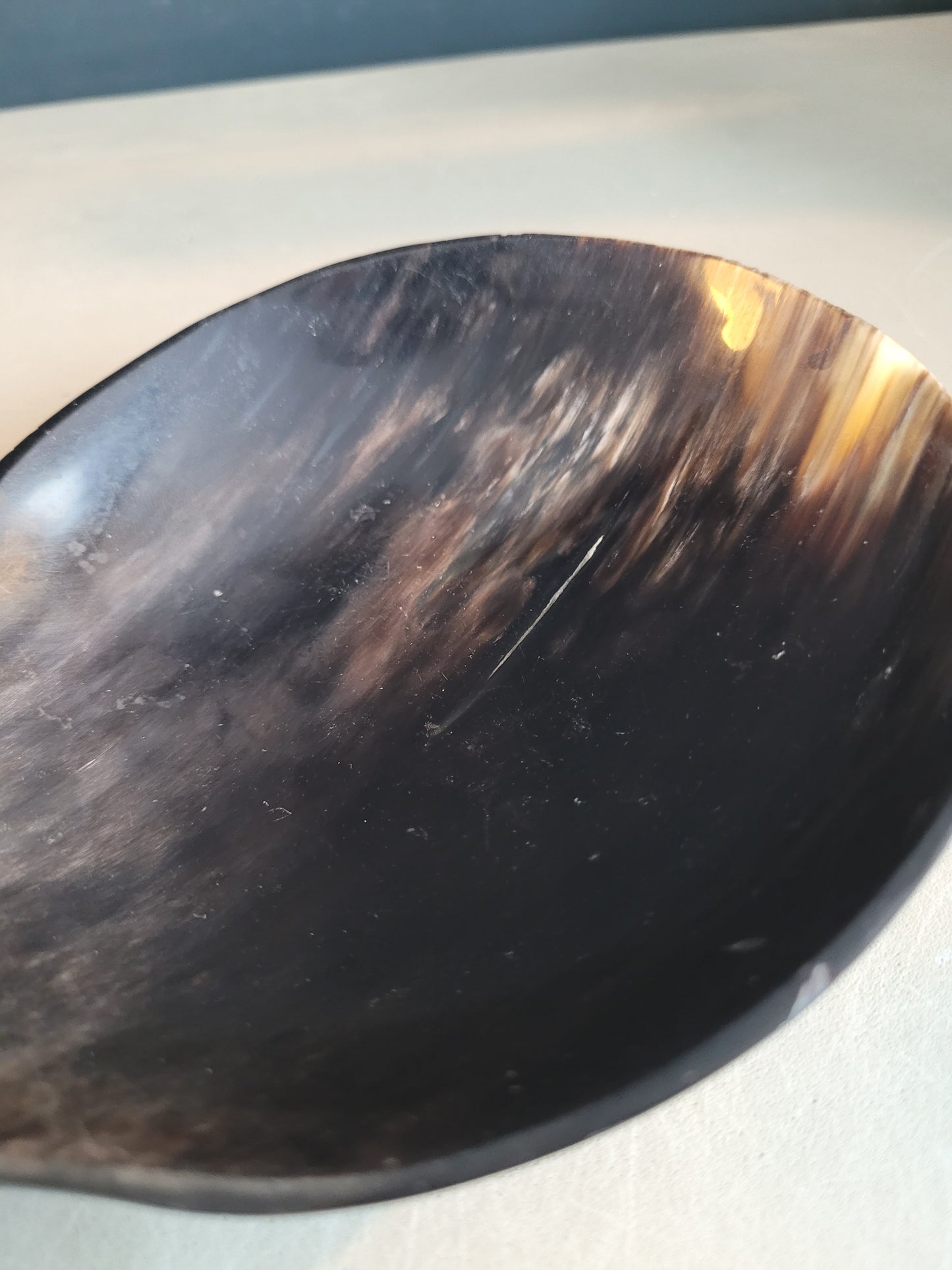 Cuillère à riz en corne noire - Ref 138