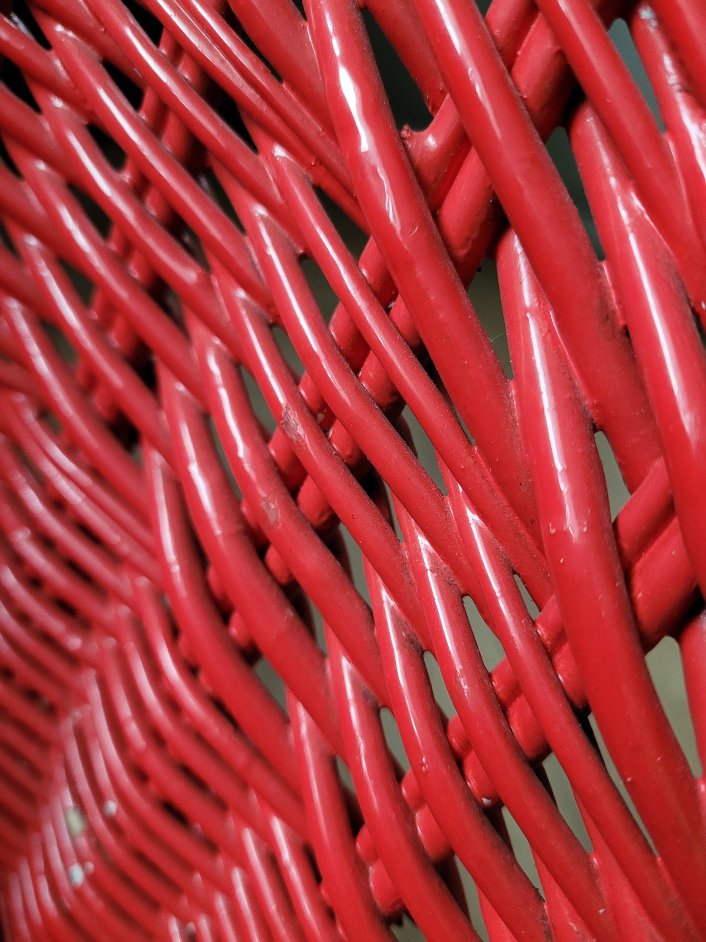 Fauteuil enfant en rotin rouge - Ref 756