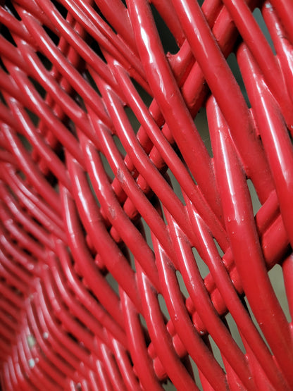 Fauteuil enfant en rotin rouge - Ref 756