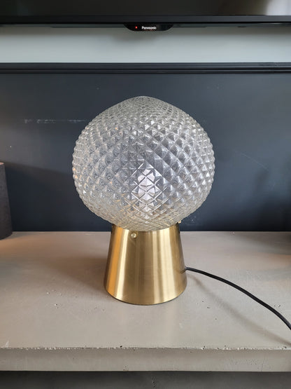 Lampe à poser avec globe en verre moulé - Ref 690