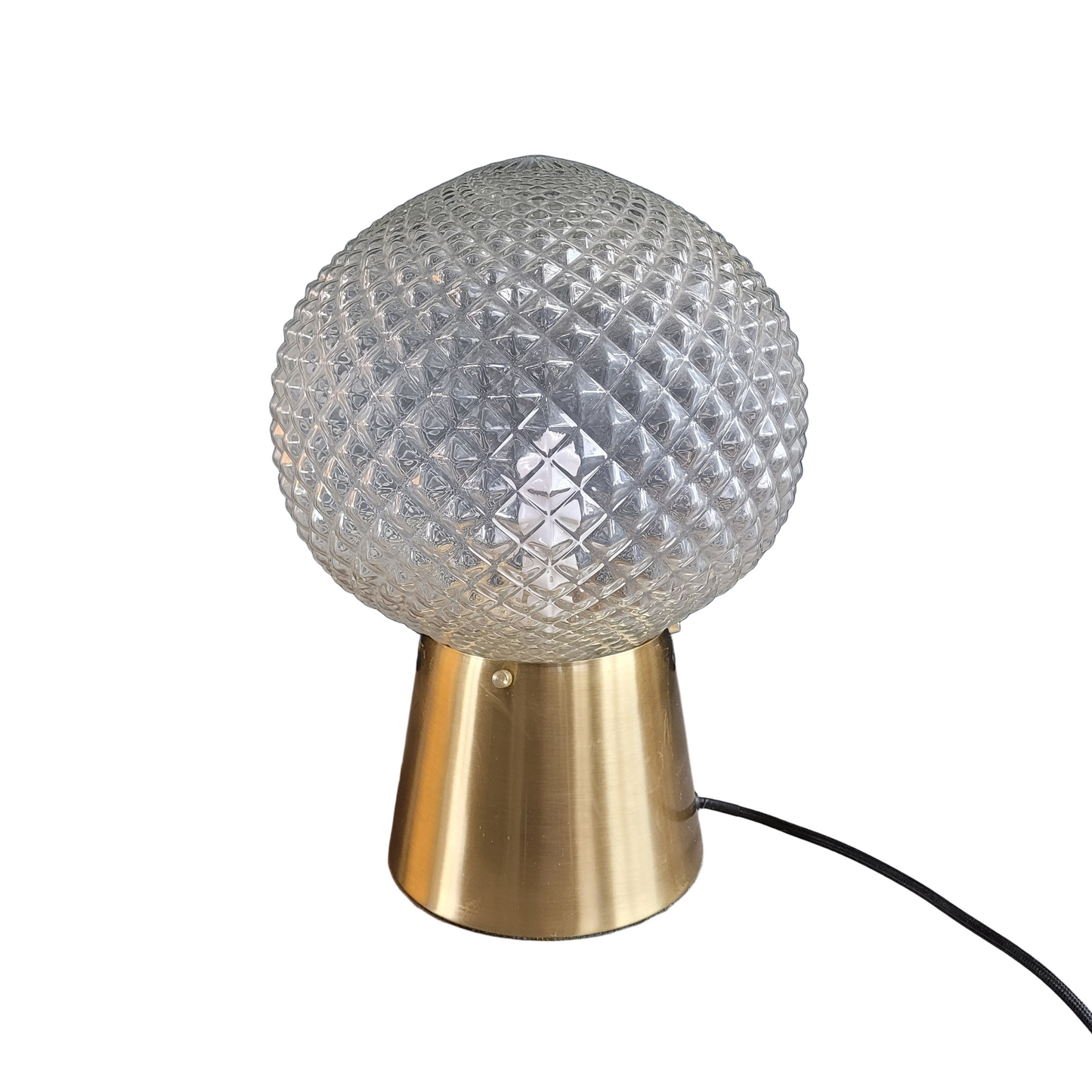 Lampe à poser avec globe en verre moulé - Ref 690