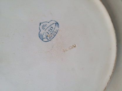 Paire d'assiettes Terre de Fer, modèle Oiseaux, Manufacture de Carouge - Ref 874