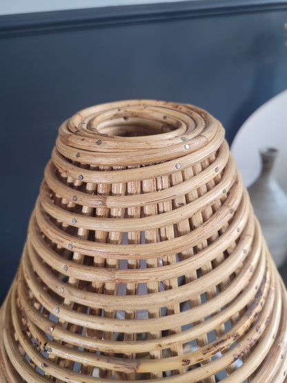 Lampe à poser vintage en bambou et rotin - Ref 780