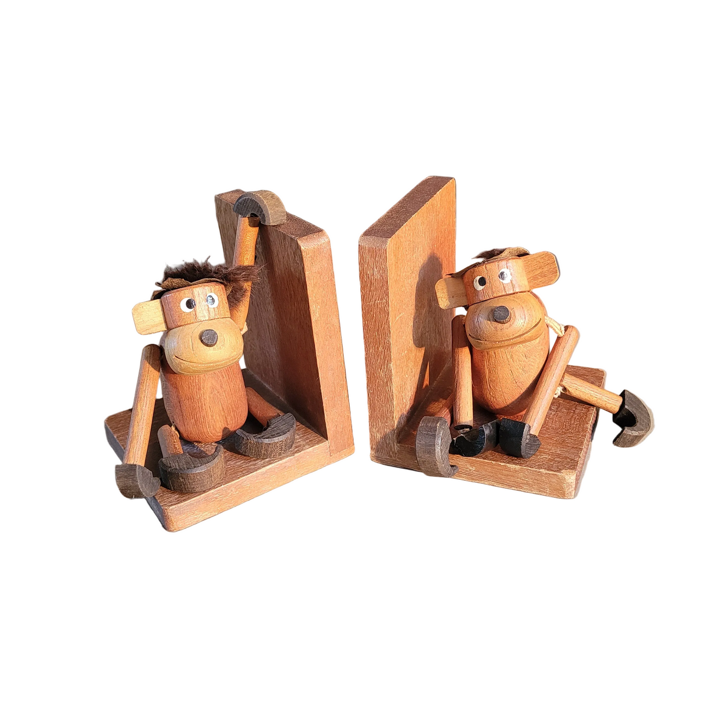 Paire de serre-livres scandinaves singes vintage - Ref 732