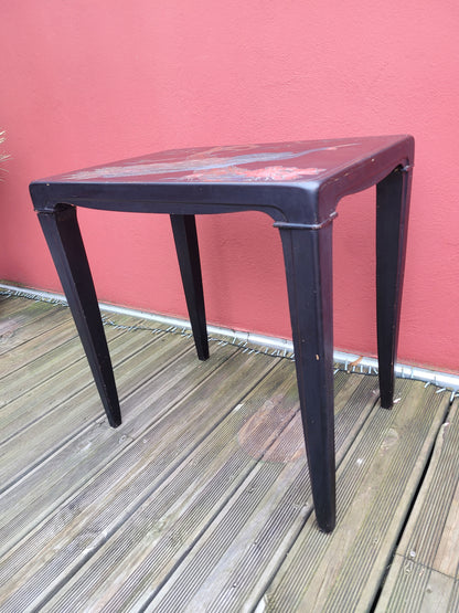 Table japonaise en bois laqué gravé- Ref 621