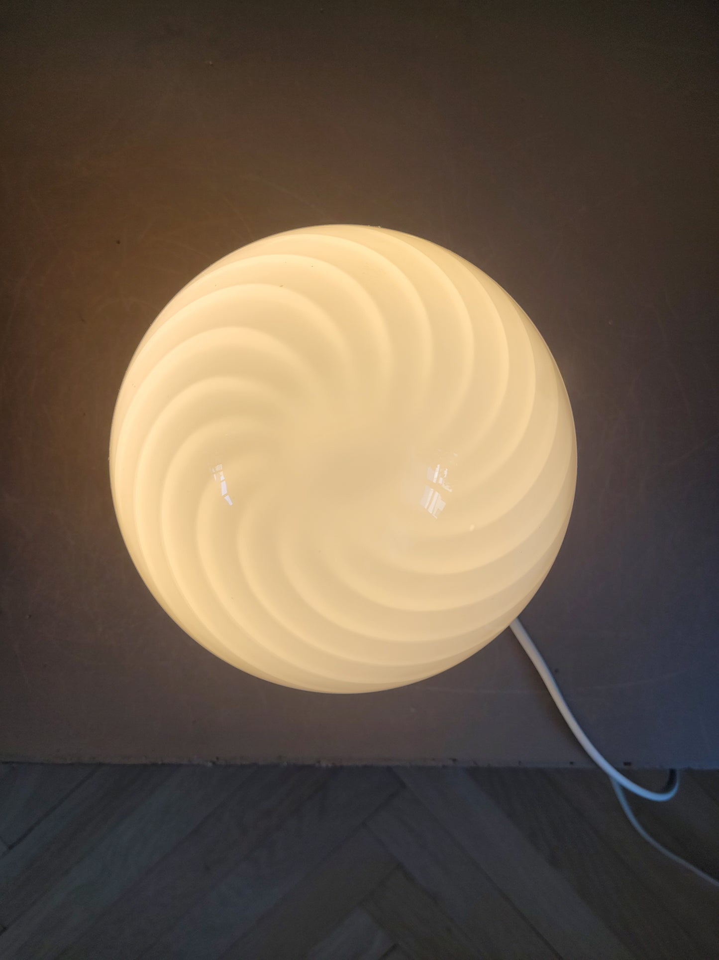 Lampe egg spirale en verre de Murano - Ref 497