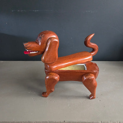 Boîte à bijoux chien en bois articulé - Ref 1419